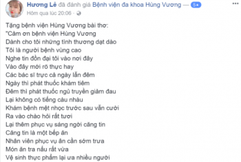 Thơ cảm ơn bệnh viện Hùng Vương của bệnh nhân Trần Thị Miền – xóm 3 thôn An Tiến – xã Hùng An – huyện Bắc Quang – tỉnh Hà Giang