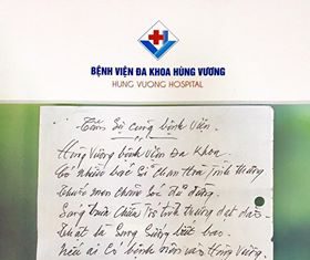 Xúc động bài thơ bệnh nhân viết tặng bệnh viện đa khoa Hùng Vương