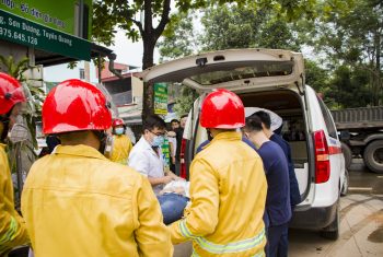 Diễn tập Phòng cháy chữa cháy và cứu hộ cứu nạn tại Phòng khám đa khoa Hùng Vương – Sơn Dương