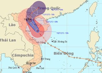 Bão Haiyan đổ về Đồng bằng Bắc bộ